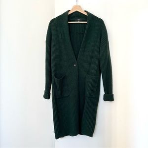 Knee-length Knit Green Sweater